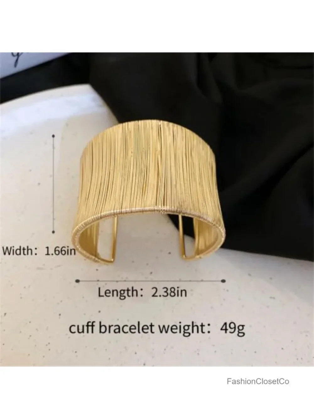 14K Gold Plated Open Cuff Bracelet, Chunky Minimalist Geometric Cuff,